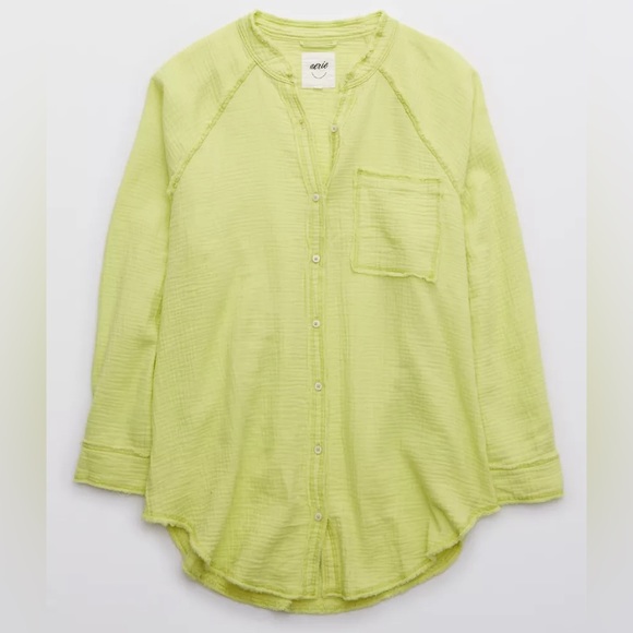 Aerie Pool to Party Swim Cover Up in Mint Colorway Women’s Oversized Top - Picture 2 of 5